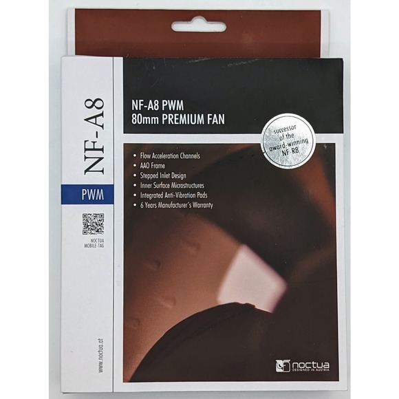 Noctua NF-A8 PWM, Premium Quiet Fan, 4-Pin (80mm, Brown) - Picture 7 of 11